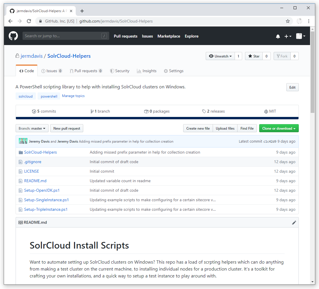 Github Solr Helpers project