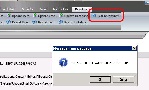 Result of the test - a confirmation dialog