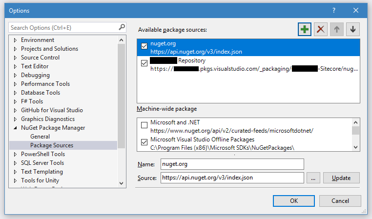 Package Source Dialog