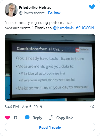 Nice summary regarding performance measurements :) Thanks to &#64;jermdavis #SUGCON