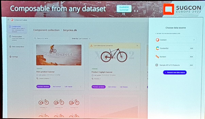 SUGCON presentation slide showing Symphony connecting to other CMS content sources